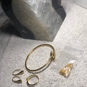 Gold Set: Necklace, Bracelet, Earrings, Ring